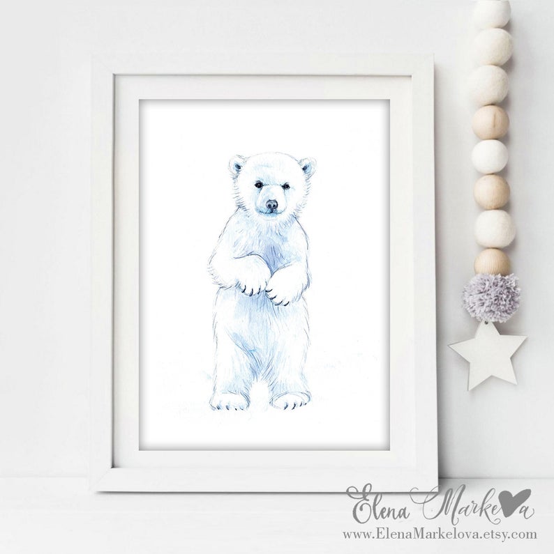 Baby Polar Bear Art Print