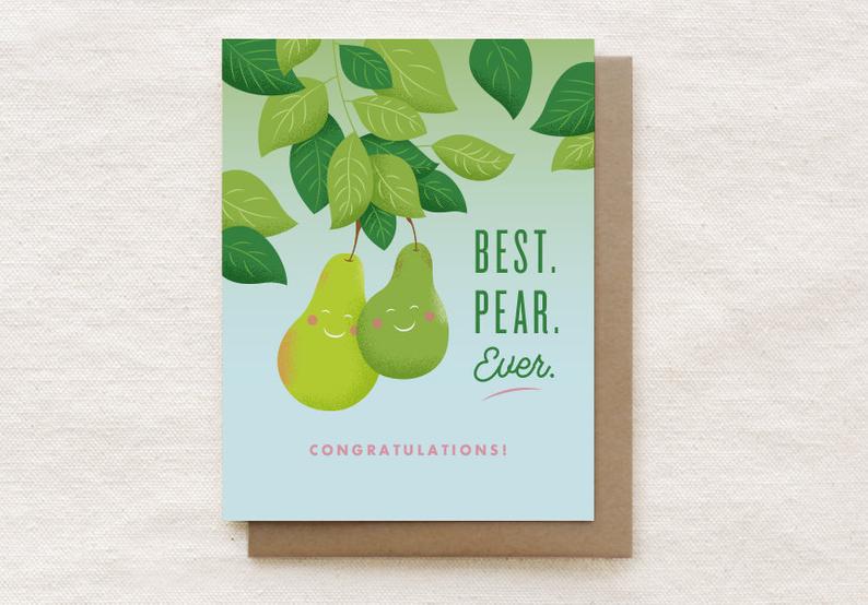 Best Pear Ever Wedding Card