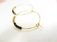 Gold and Black Beaded Hoops