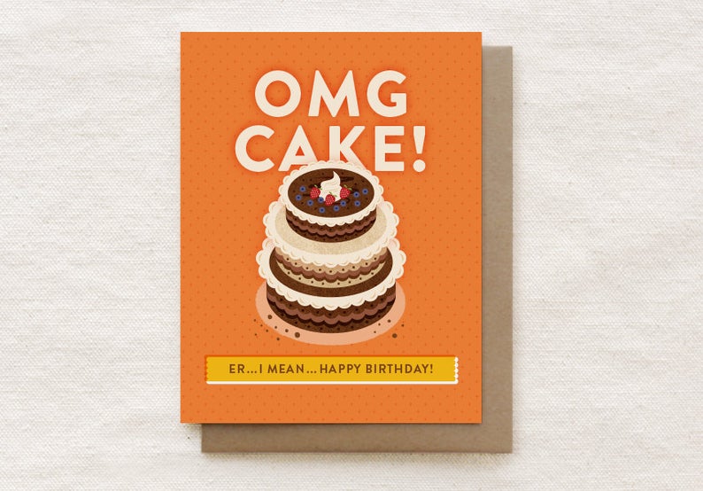 OMG Cake Birthday Card