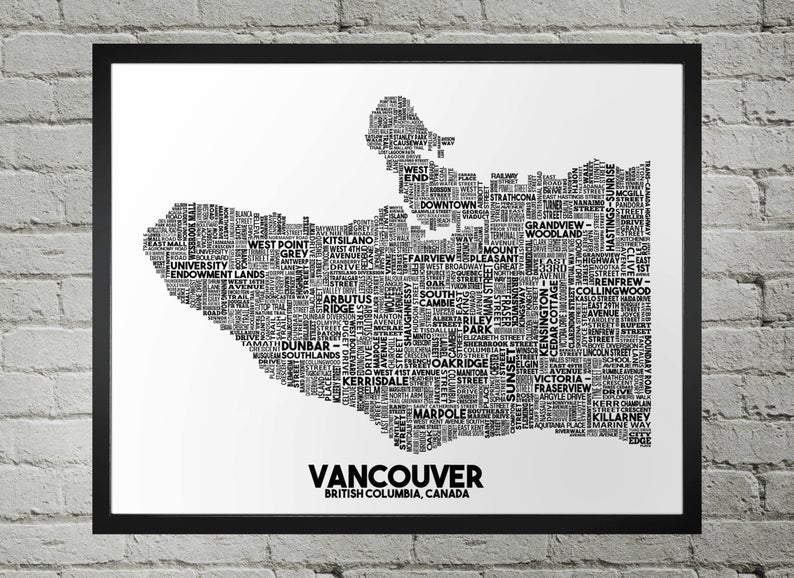 Vancouver Streets Map Print