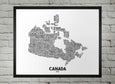 Canadian Cities Map Print