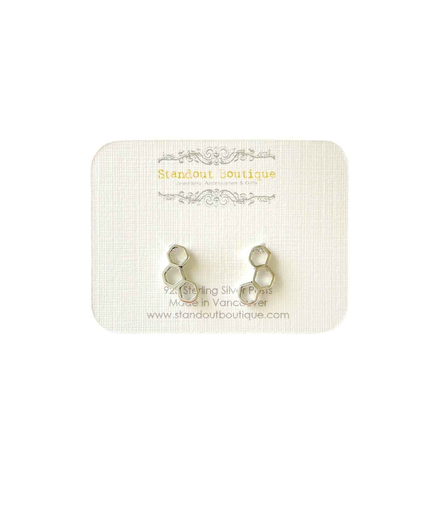 Beehive Sterling Silver Studs