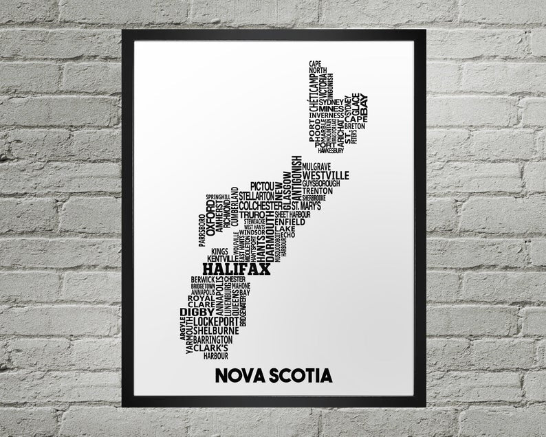 Nova Scotia Cities Map Print