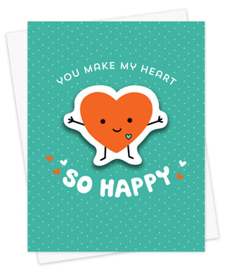 Happy Heart Sticker Love Card