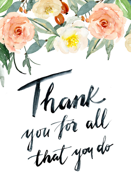 Thank You For All You Do Card
