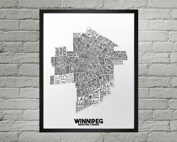 Winnipeg Neighbourhood Map Print